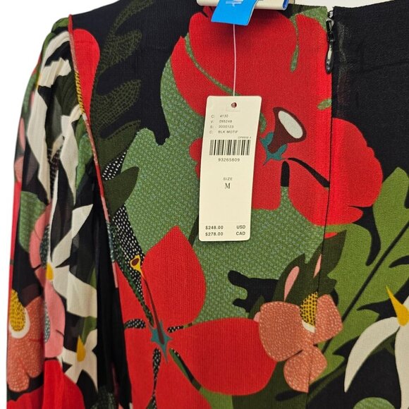 Farm Rio x Anthropologie Long-Sleeve V-Neck Floral Maxi Dress Size Medium, NWT - Picture 9 of 11